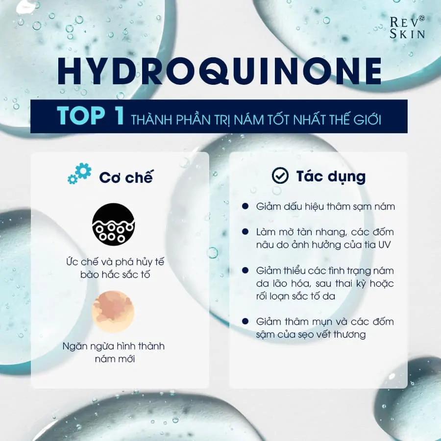 Hydroquinone - thành phần phục hồi da nám được cho là hiệu quả nhất qua nhiều nghiên cứu