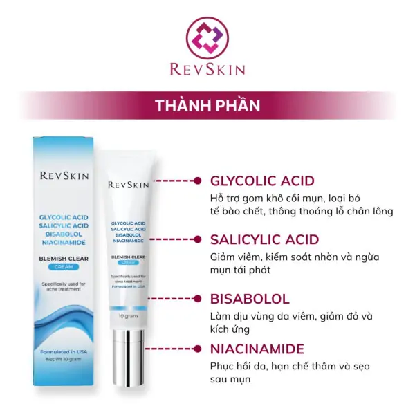 Alternative view of Kem Chấm Mụn Ngừa Thâm REVSKIN BLEMISH CLEAR CREAM 10g - Chuyên Cho Mụn Viêm, Mụn Mủ, Ngừa Thâm Mụn
