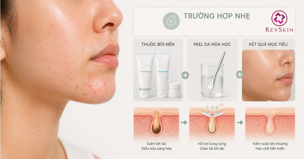 điều trị mụn mức độ nhẹ