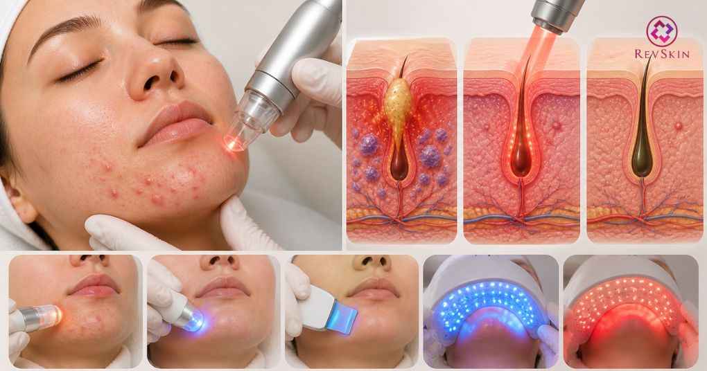 laser ánh sáng điều trị mụn cằm