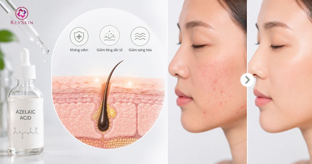 azelaic acid hỗ trợ giảm thâm mụn
