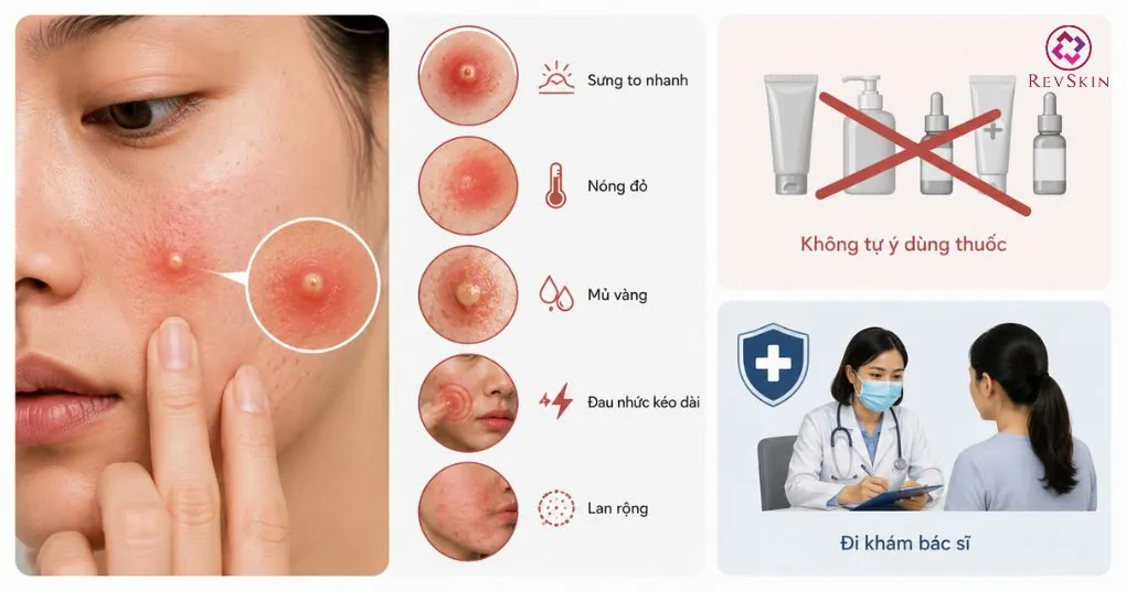 Nặn mụn xong bị lên mụn đầu trắng là do đâu? Hướng dẫn xử lý dấu hiệu nhiễm trùng sau nặn mụn