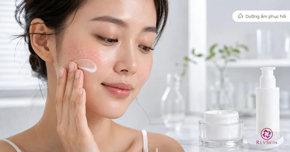 dưỡng ẩm phục hồi da sau bha retinoid peel