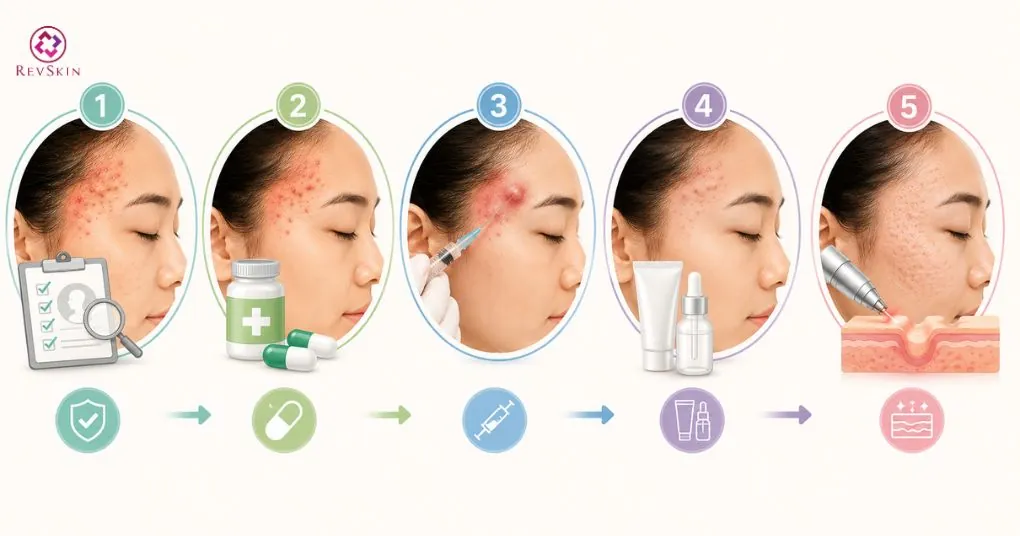 hướng xử trị mụn viêm sâu vùng thái dương