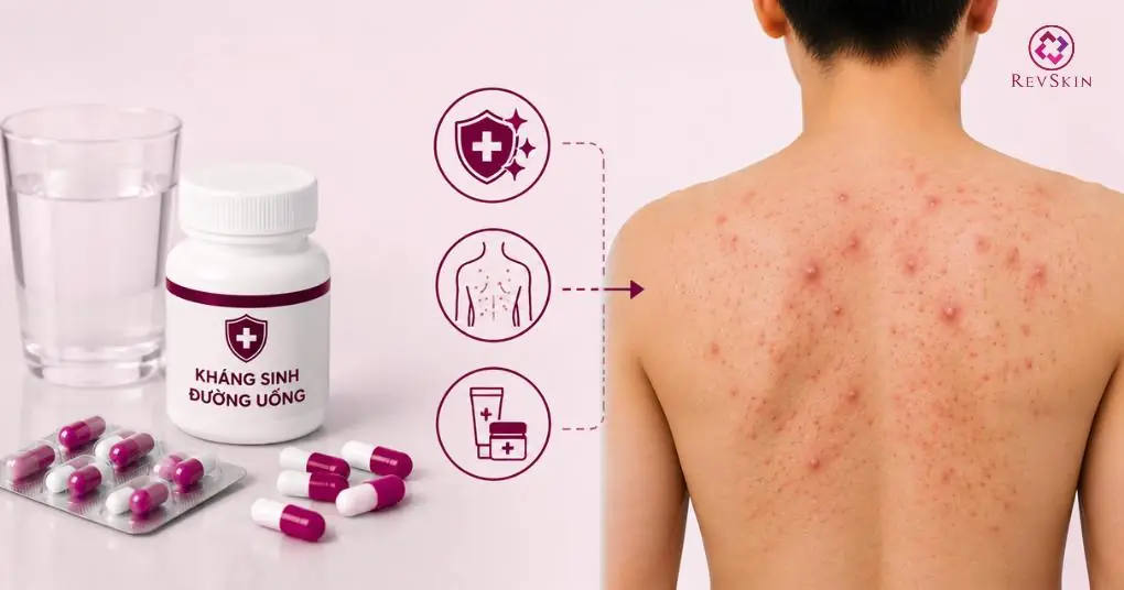 kháng sinh đường uống điều trị mụn lưng
