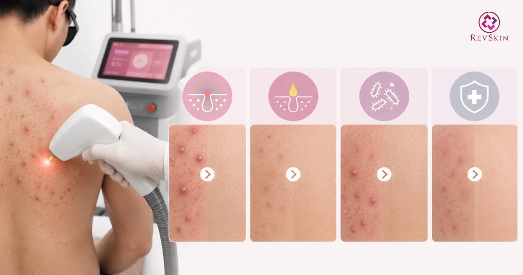 laser hỗ trợ điều trị mụn lưng 