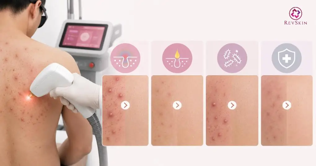 laser hỗ trợ điều trị mụn lưng 