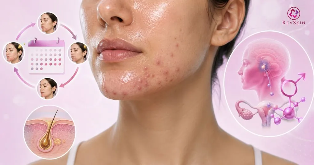mụn vùng cằm và yếu tố nội tiết