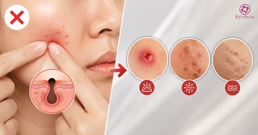 nặn mụn tại nhà gây tổn thương
