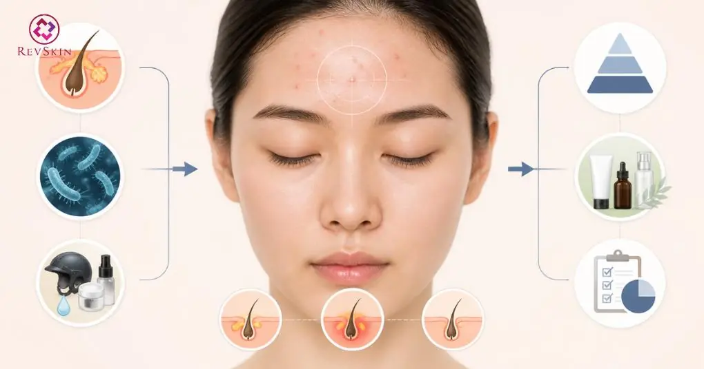 nguyên tắc xây dựng phác đồ trị mụn trán