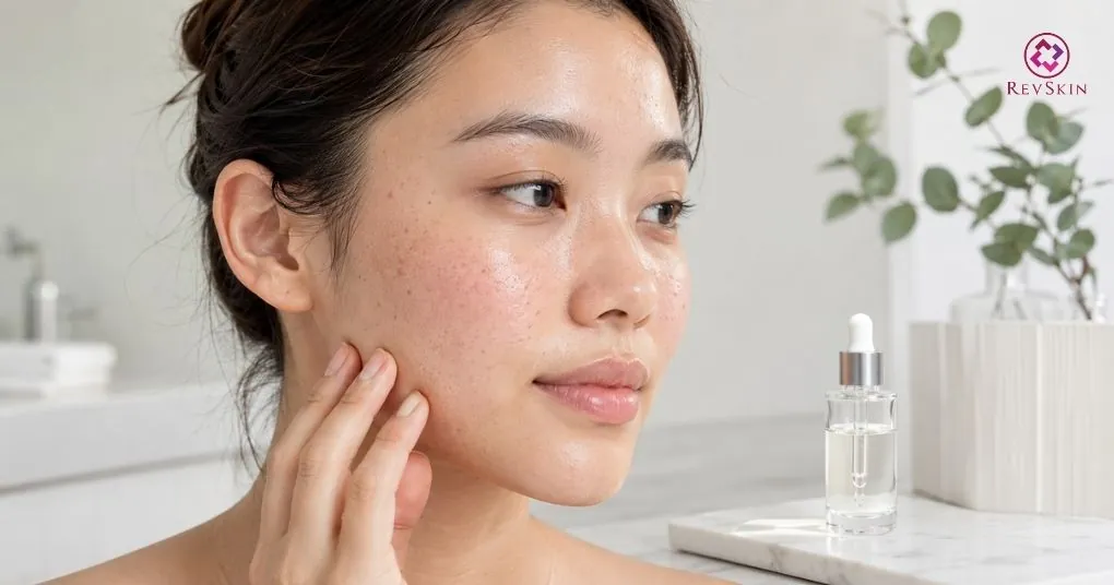 niacinamide hỗ trợ trị mụn đầu đen ở má