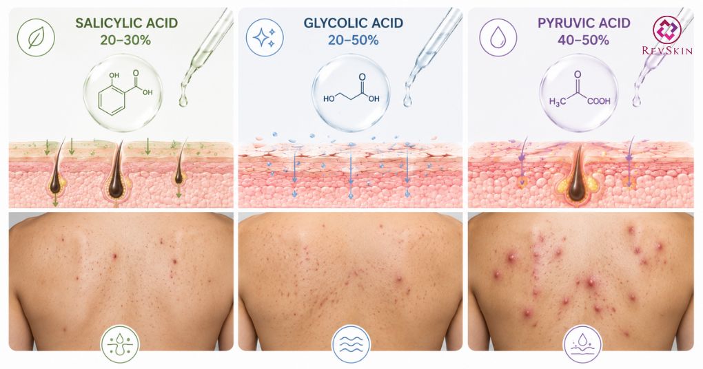peel da trị mụn toàn thân bằng acid