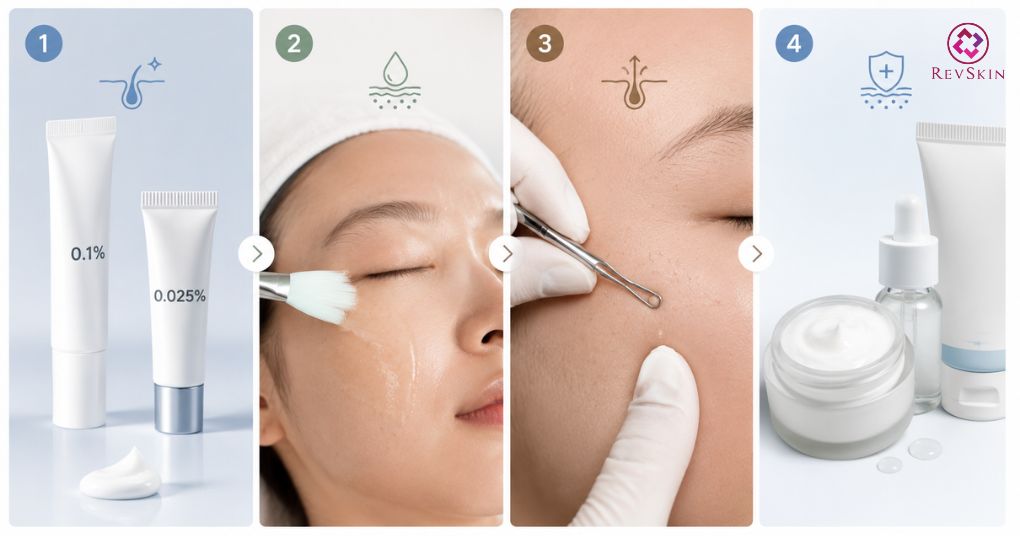 phác đồ đièu trị mụn đầu trắng mức độ trung bình