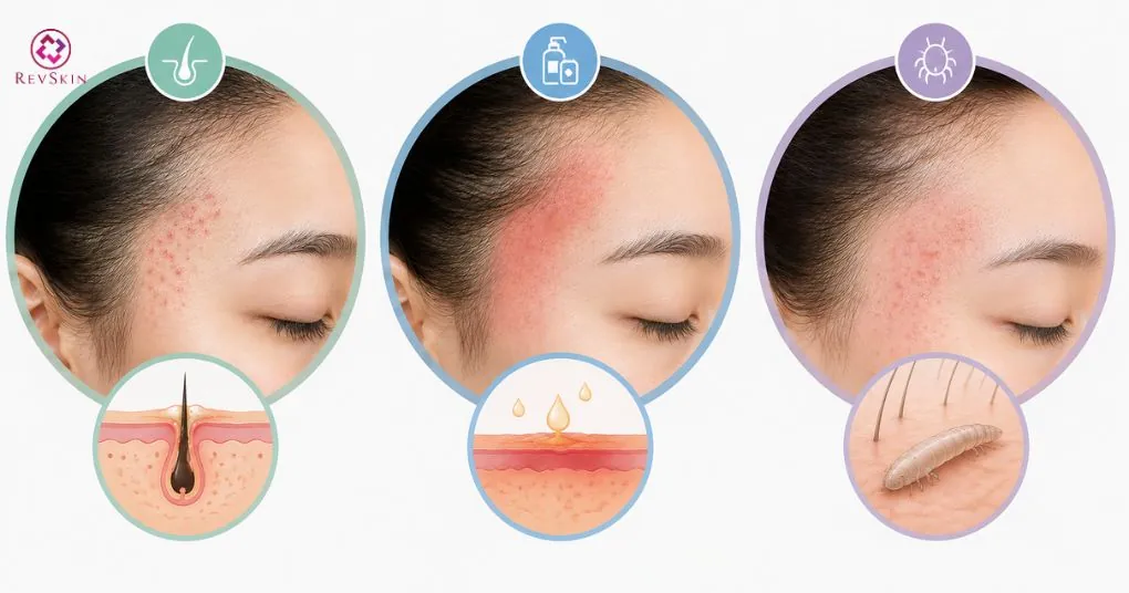 phân biệt mụn thái dương và các bệnh da liễu