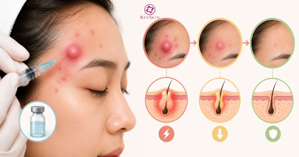 tiêm corticosteroid nổi mụn bọc thái dương