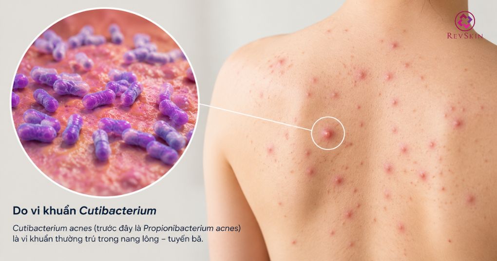 vi khuẩn cutibacterium gây mụn lưng
