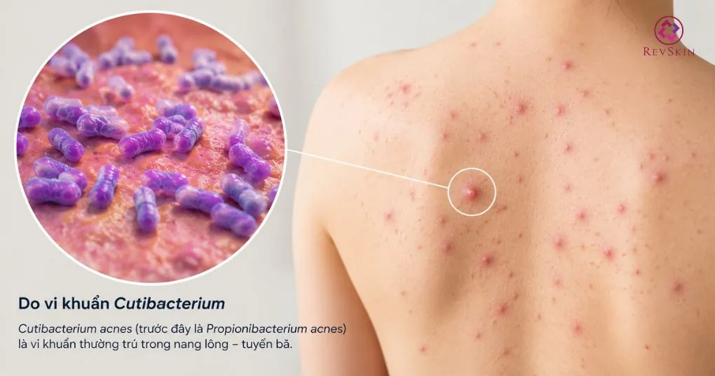 vi khuẩn cutibacterium gây mụn lưng