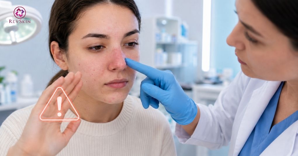 cảnh báo tự nặn mụn vùng mũi