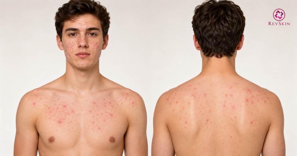 mụn trứng cá ở mặt ngực lưng và vai