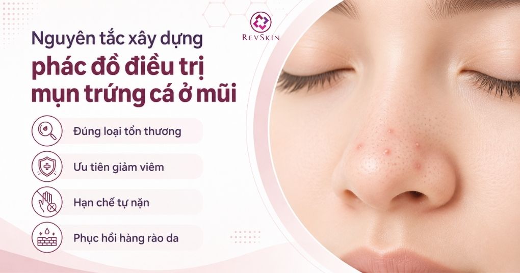 nguyên tắc phác đồ trị mụn mũi