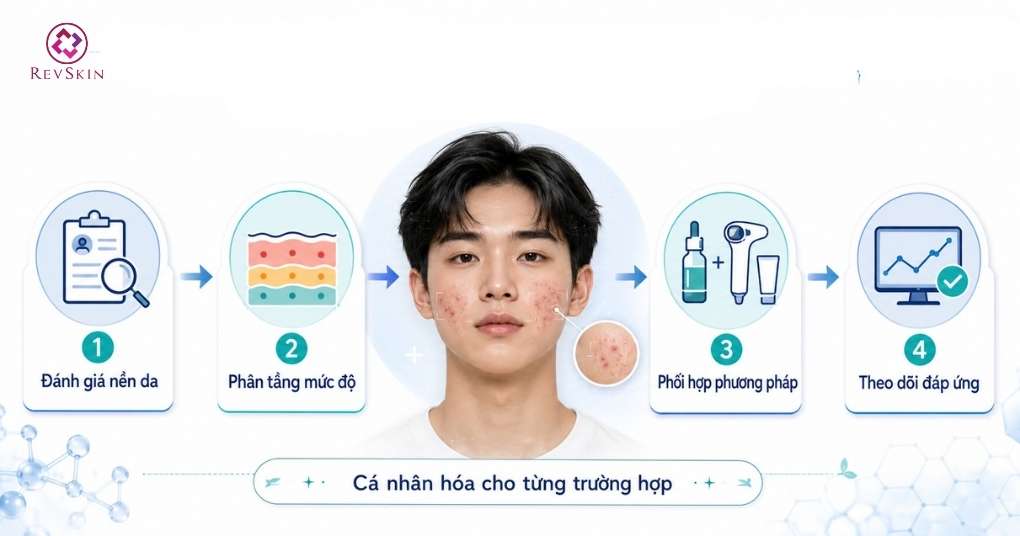 phác đồ mụn trứng cá ở má
