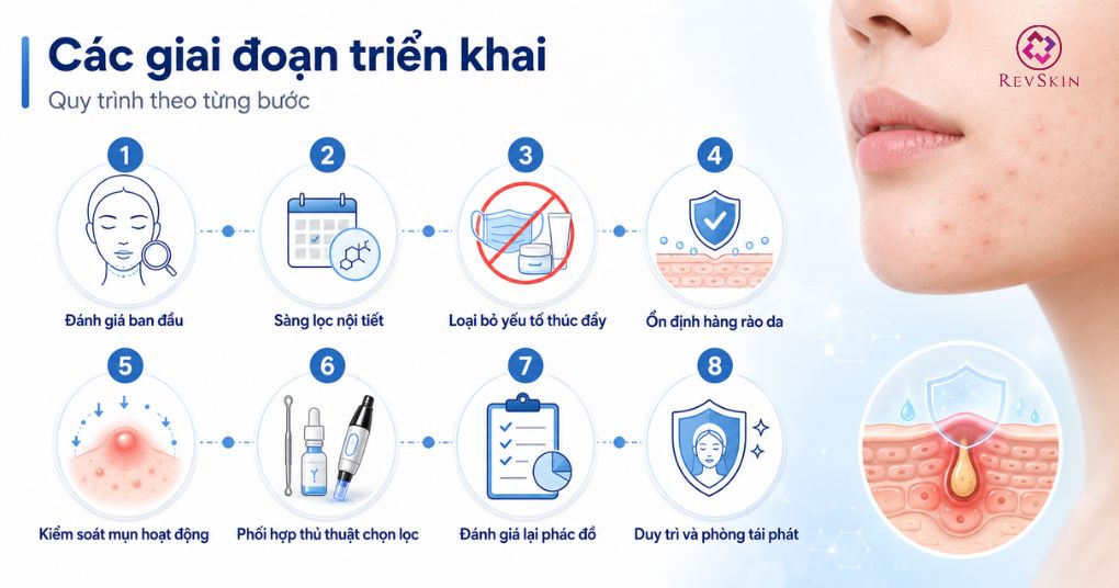 quy trình điều trị mụn cằm