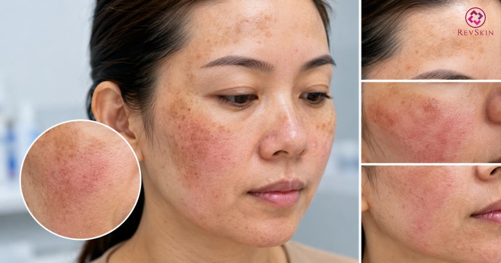 tăng sắc tố viêm khi da còn đỏ rát