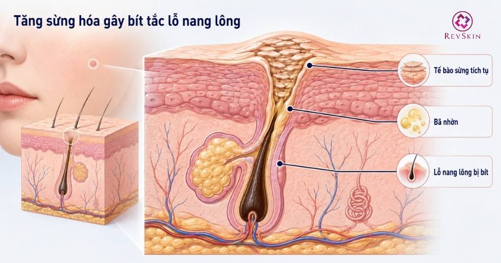 tăng sừng hoá gây bít tắc