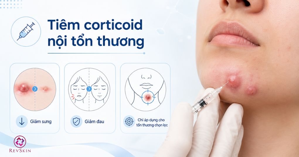 tiêm corticoid mụn viêm