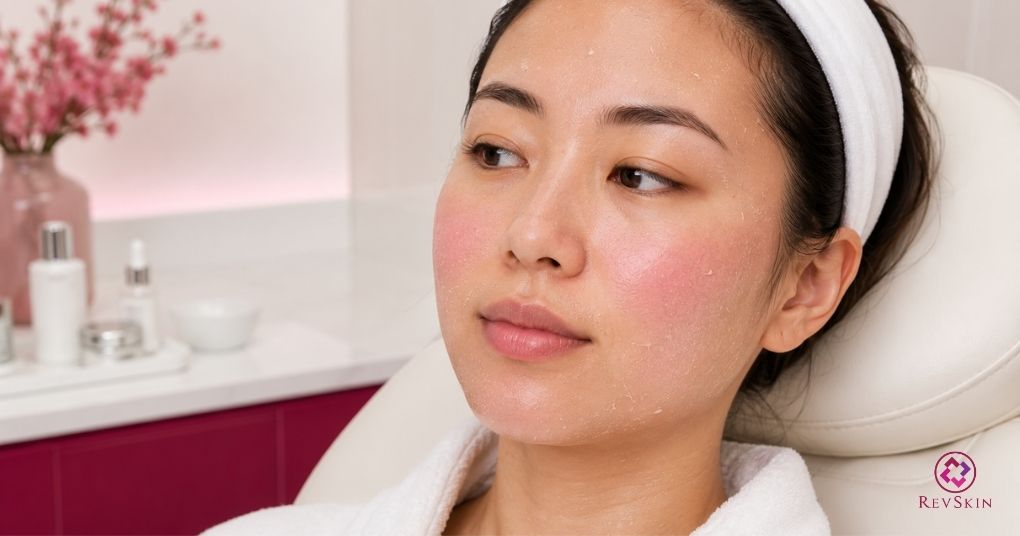 đỏ nhẹ bong mịn sau pee đẩy mụn 