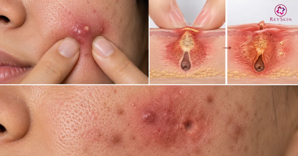 gào nặn mụn viêm sâu