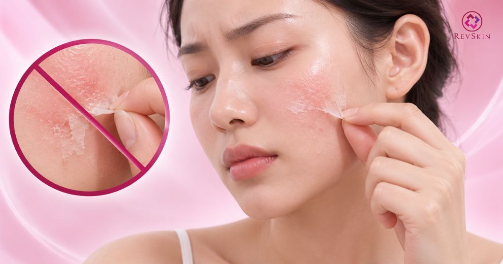 Sau khi peel da bị thâm phải làm sao? Quy trình xử lý không cạy bong chà xát da sau peel