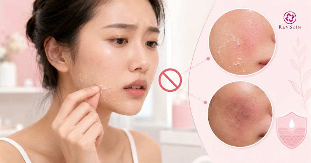 Dấu hiệu peel da bị bỏng và cách xử lý an toàn không tự bóc vảy da sau peel