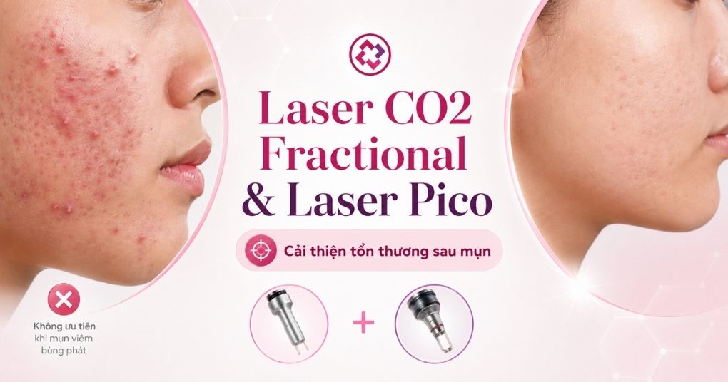 Điều trị mụn trứng cá bằng laser theo phác đồ y khoa laser co2 và pico