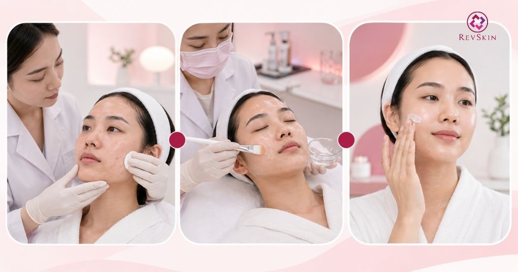 quy trình peel da đẩy mụn 